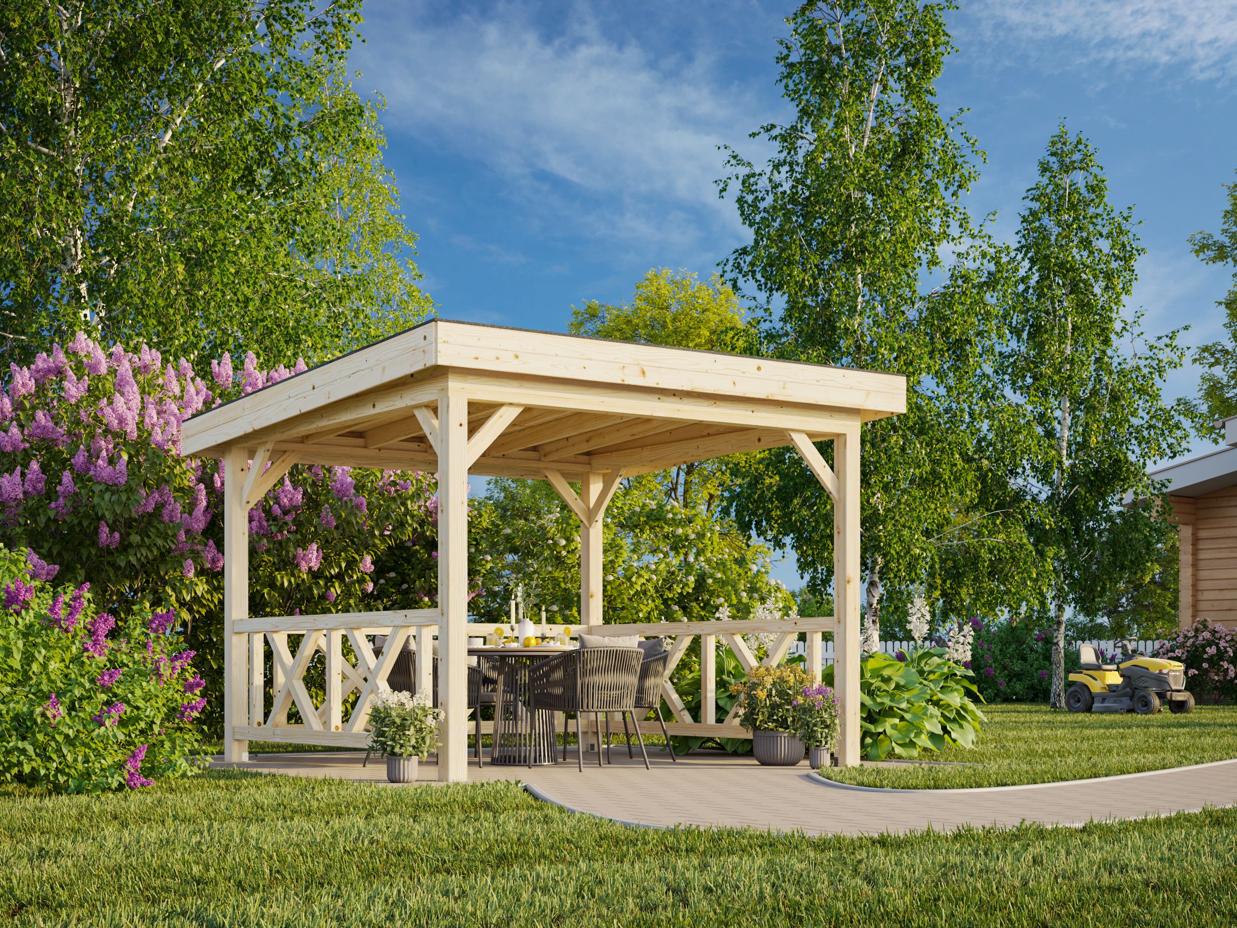 Palmako Carport/Pavillon Connect Lenna 8,3 m² Set 301 mit Geländer