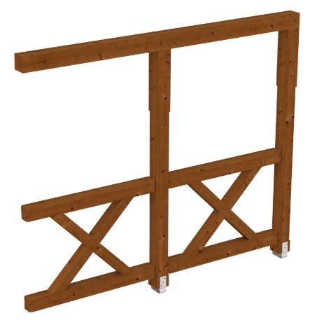 Thumbnail - Skan Holz Andreaskreuzseitenwand Terrassenüberdachung nussbaum 300 cm