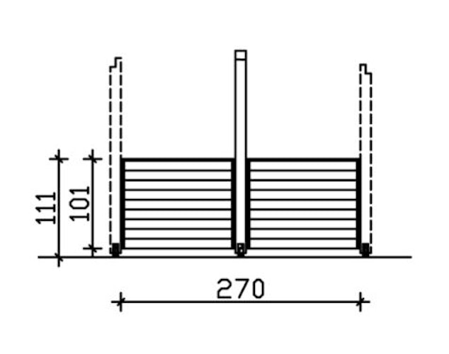 Skan Holz Brüstung halbhoch für Pavillon Toulouse