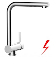 NIEDERDRUCK Wasserhahn Vorfenster Küchenarmatur, Umklappbar 6 CM, mit 360° schwenkbarem L-Auslauf, Verchromt