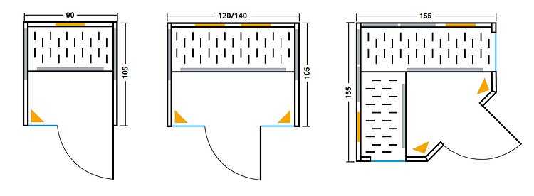 VITALhome Frontstrahler-Set für Infrarotkabinen Sunlight 120 & 140 und Moonlight 140, 2x 400 Watt