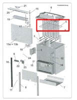 Karibu Ersatz Gitterrost vernickelt für 9 kW Bio-Kombiofen und finnischen Ofen