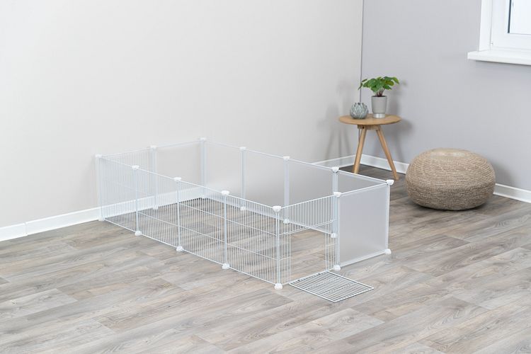 TRIXIE Indoor Freilaufgehege, Metall/Kunststoff, 140 × 35 × 70 cm, weiß