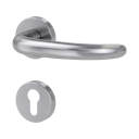 Vorschaubild Griffwerk ULMER GRIFF Klipptechnik | DESIGN MANUFAKTUR FS Edelstahl matt  Rosettengarnitur -Klippt. -PZ Stift 9mm -TS 38-50mm