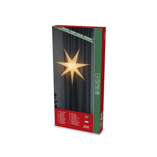 Konstsmide Weihnachtsbeleuchtung Weihnachtsstern Leinenoptik in weiß 78 cm