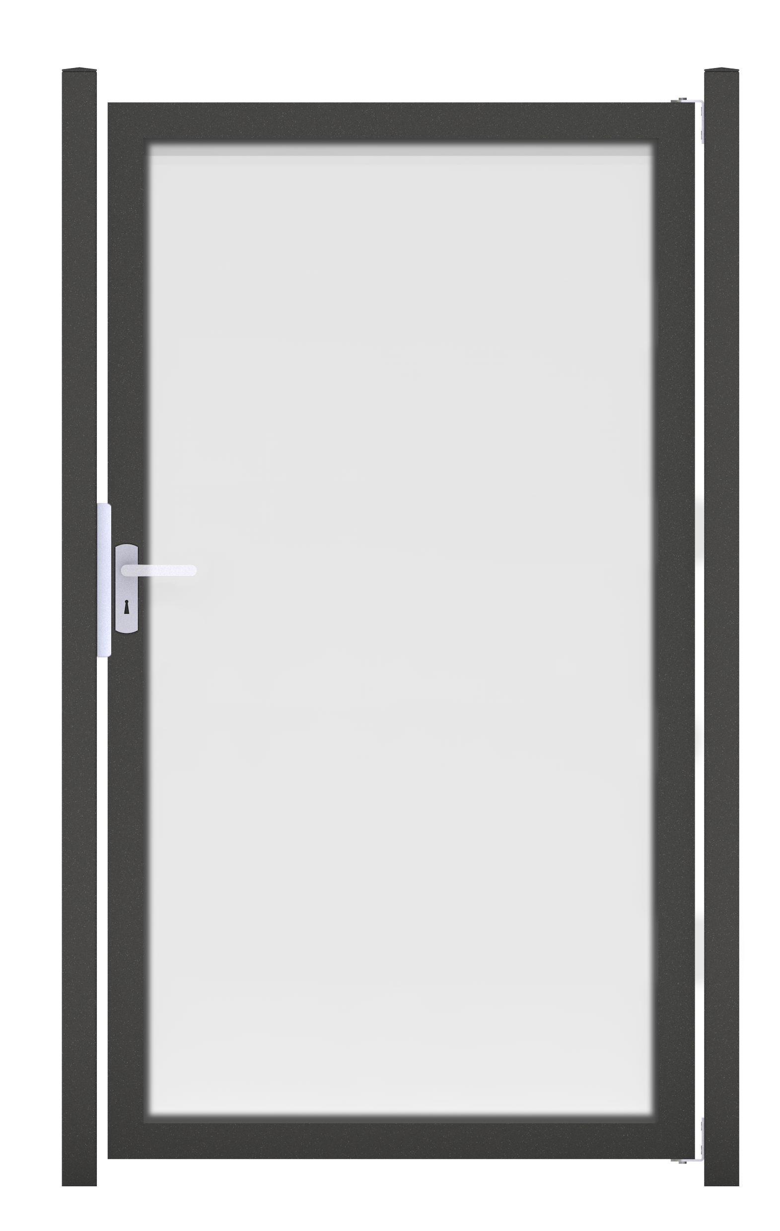 GroJa Ambiente Einzeltor 100 x 180 cm mit Alurahmen Anthrazit DB 703 Satiniert komplett DIN Rechts