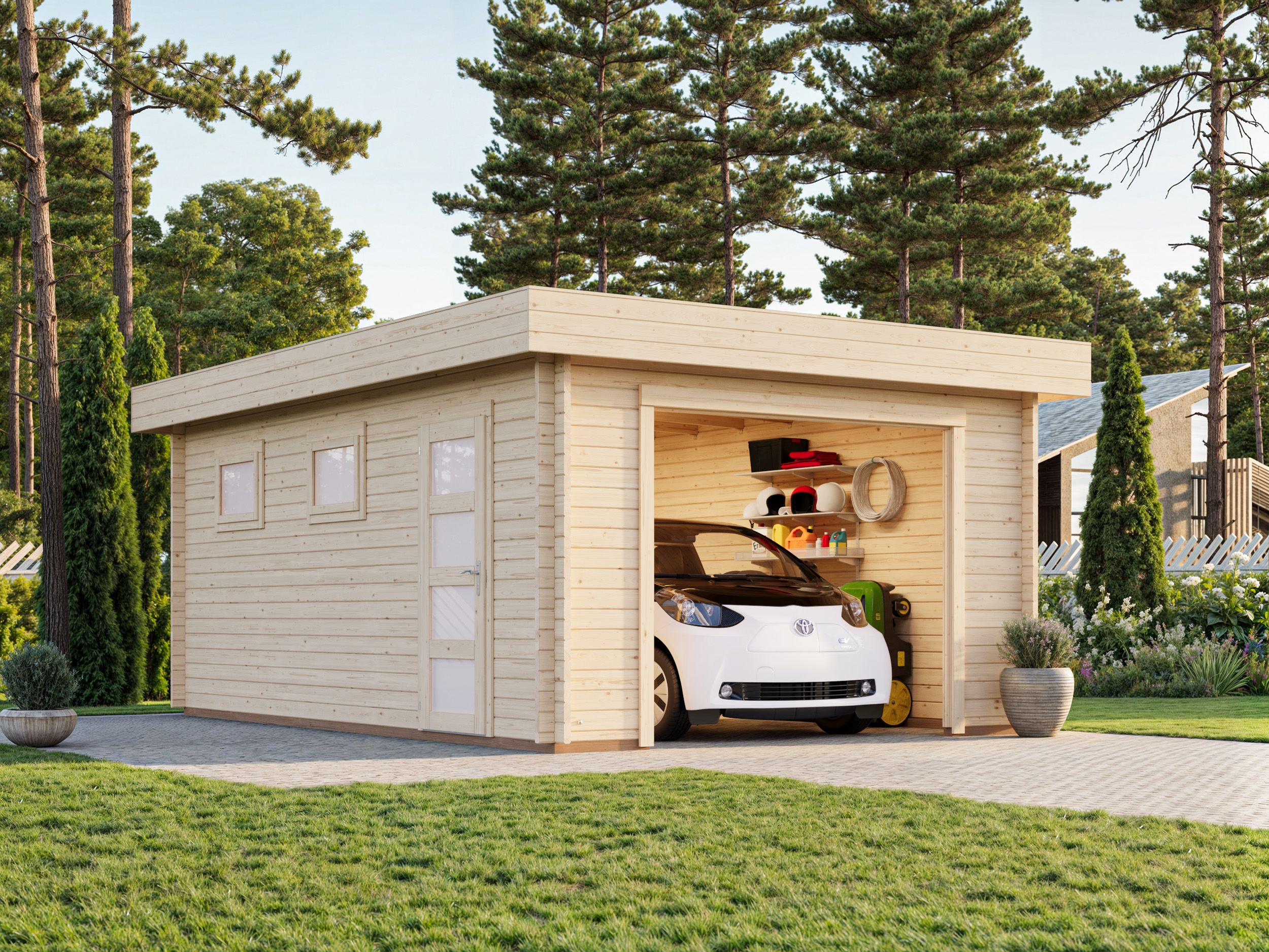 Palmako Garage Rasmus 19,0 m²- 44 mm - ohne Tor