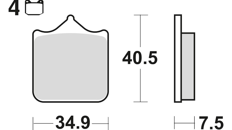TRW Bremsbelag Typ TRQ Sintermetall Racing mit ECE-R90, Bremsbelag "MCB 721" Satz