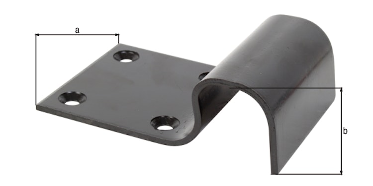 Alberts® Auflaufstütze KTL schwarz zum Aufschrauben HxB 50x90 mm 