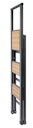 Wenko Alu-Design Klapptrittleiter 3-stufig, schwarz mit Bambus