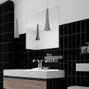 Vorschaubild Revét Vinyl Wandfliese Butcherblock Schwarz Hochglanz 120 x 60 cm