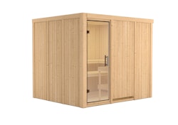 Karibu Sauna Gobin mit Fronteinstieg 68 mm inkl. gratis Sauna-Zubehörset im Wert von 234,94 €