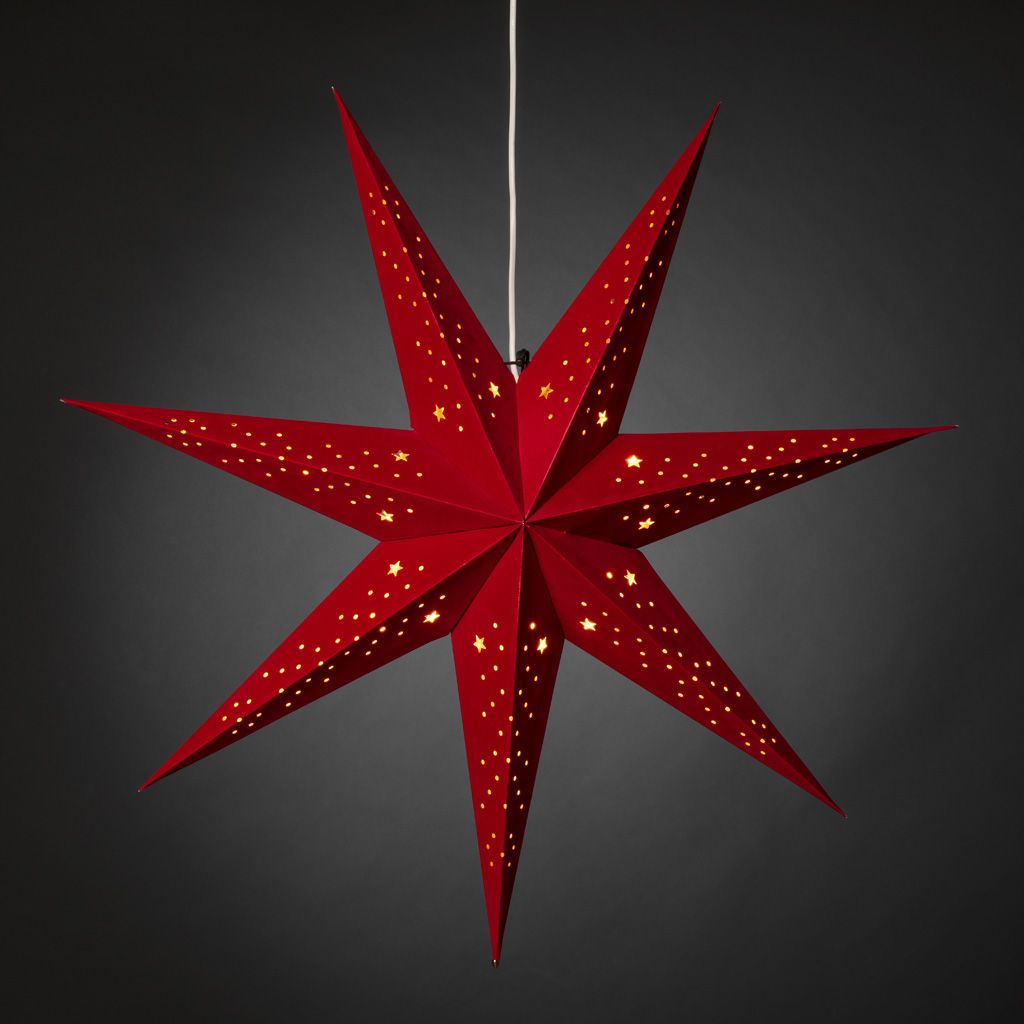 Konstsmide Weihnachtsbeleuchtung  Roter Papierstern 78x78x19cm