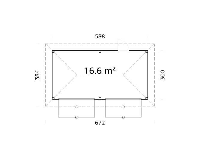 Palmako Kiosk Bianca 16,6 m² Set 111 - 28  mm