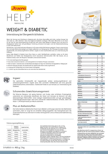 Josera Weight und Diabetic Katzenspezialfutter