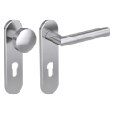 Vorschaubild Griffwerk Wechselgarnitur LUCIA PROFESSIONAL GK4 - Kurzschild  rund - Edelstahl matt