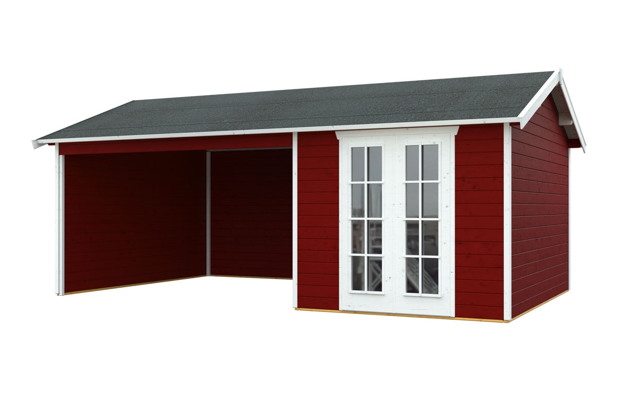 Skan Holz Gartenhaus Tilburg - 28 mm-schwedenrot