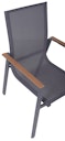 Vorschaubild Garden Pleasure Gartenmöbel Set RANA / SILEA 04, Ausziehtisch 200/260 x 100 + 8 Stapelsessel, Alu Anthrazit / Keramik Silbereiche / Kunststoffgewebe Dunkelgrau