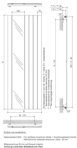 Ximax Raumheizkörper P1 Spiegel
