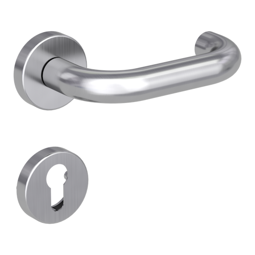 Griffwerk ALESSIA Klipptechnik FS -Edelstahl matt  Rosettengarnitur -Klippt. -PZ -Stift 9mm -TS 38-50mm