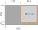 Vorschaubild Weka Gartenhaus Designhaus wekaLine 172 B mit Anbau (295 cm)