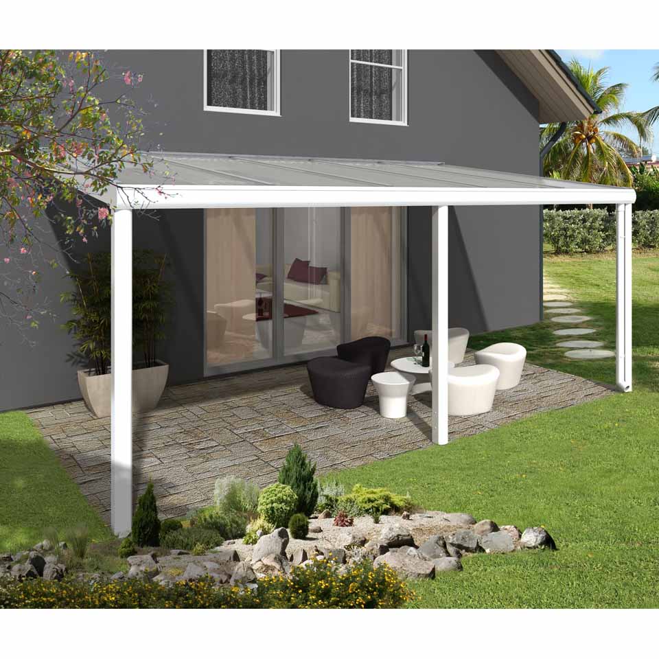 Skan Holz Aluminium Terrassenüberdachung Garda Breite 541 cm