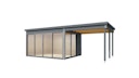 Vorschaubild Wolff Finnhaus Gartenhaus Studio 44-D mit Seitendach sowie Alu-Eckverkleidung/Schiebetür (Starletta)