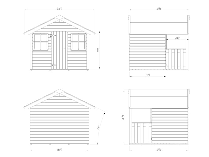 Palmako Kinderspielhaus Felix 1,9 m² - naturbelassen
