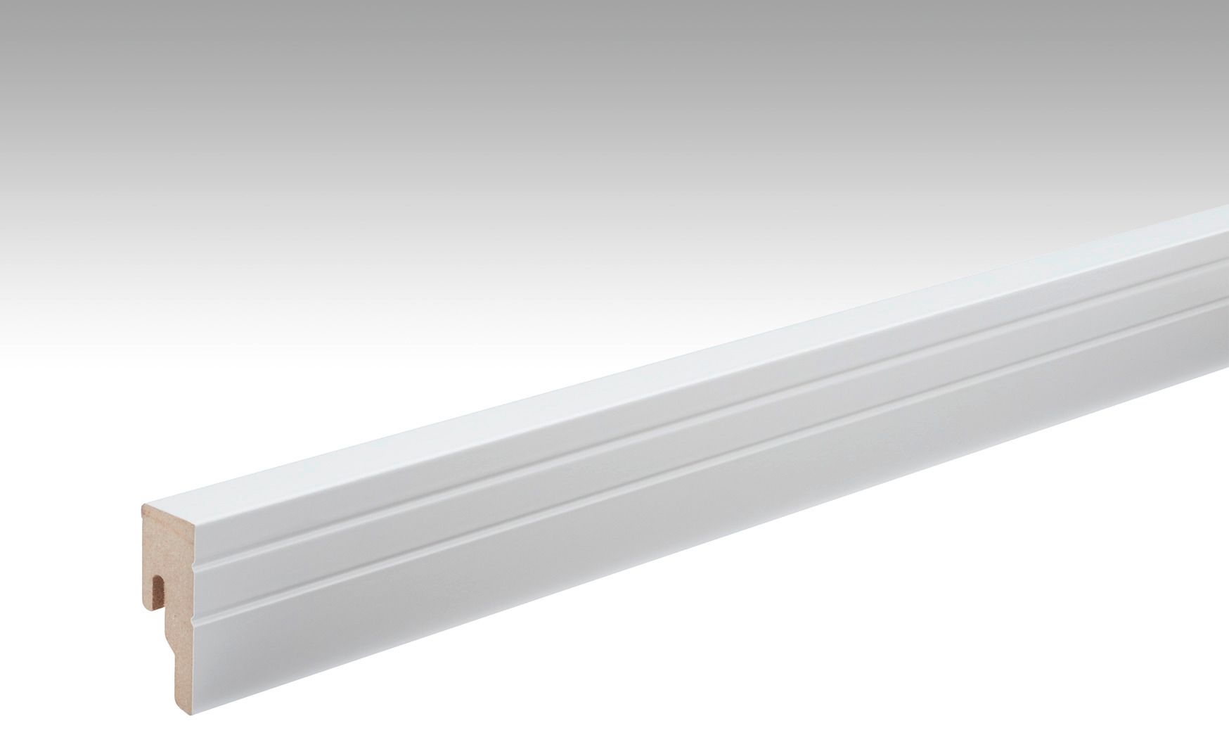 MEISTER Fussleiste Profil 18 PK  Uni weiß glänzend DF 324 - 2380 mm