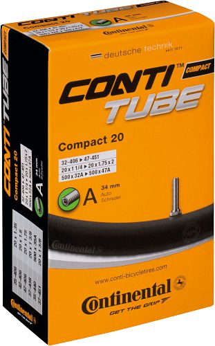 Continental Schlauch Compact 20 Zoll schwarz Schraderventil 34 mm
