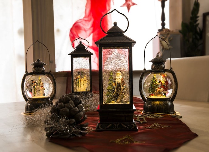 Konstsmide Weihnachtsbeleuchtung  LED Laterne Schneemann wassergefüllt