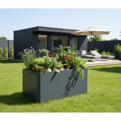 Premium Hochbeet aus Stahl anthrazit 160 x 80 x 75 cm