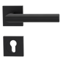 Vorschaubild Griffwerk LUCIA PROFESSIONAL PVD+ Schraubtechnik GK3 Rosetten eckig Profilzylinder Graphitschwarz PVD+