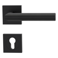 Griffwerk LUCIA PROFESSIONAL PVD+ Schraubtechnik GK3 Rosetten eckig Profilzylinder Graphitschwarz PVD+