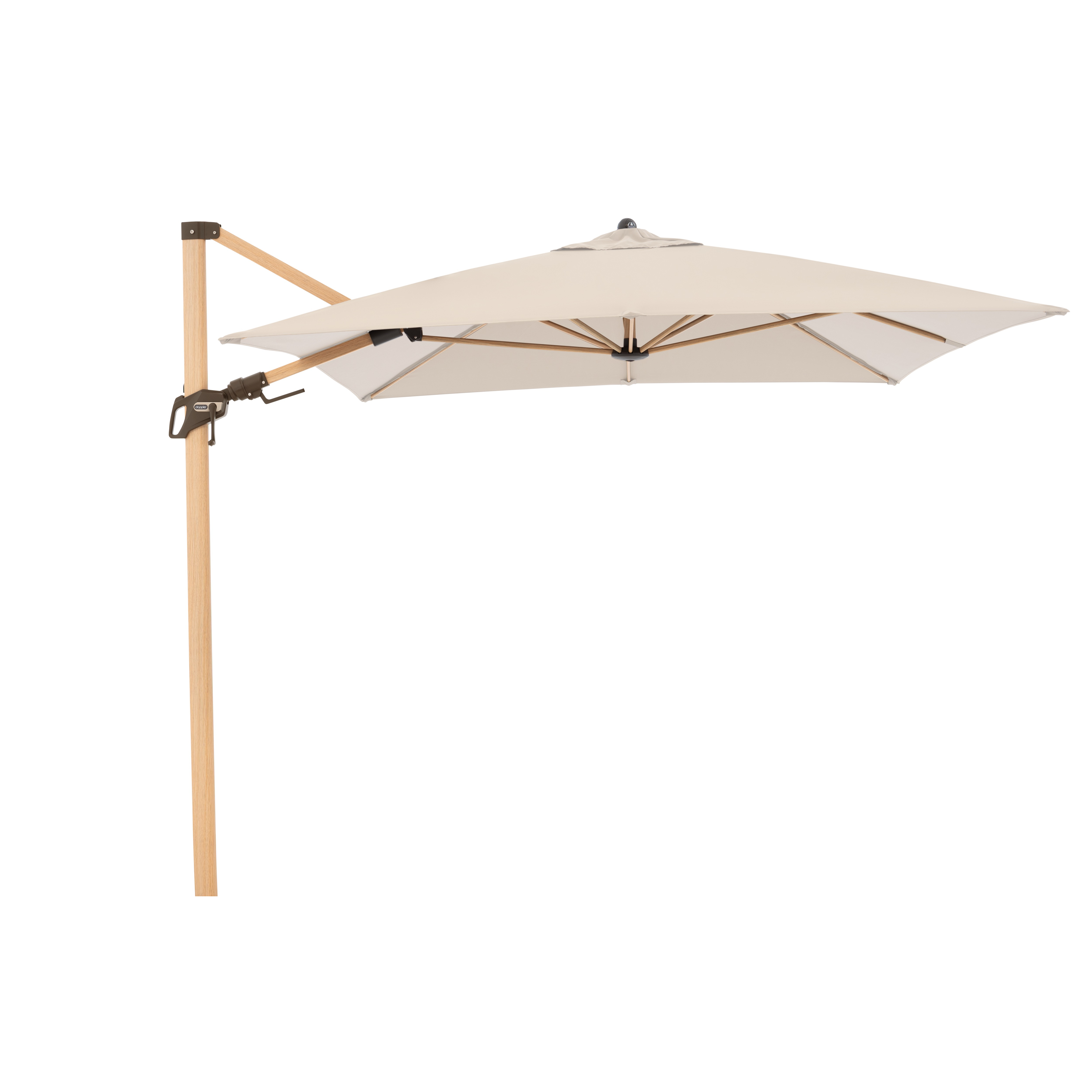 doppler Pendelschirm ALU WOOD 300 x 220, Aluminium Esche-Optik / 100 % Polyester 180 g/m² Natur