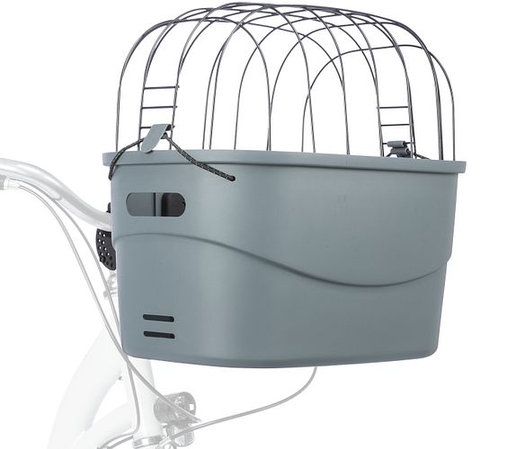TRIXIE Front-Fahrradkorb, Kunststoff, 42 × 39 × 30 cm, grau
