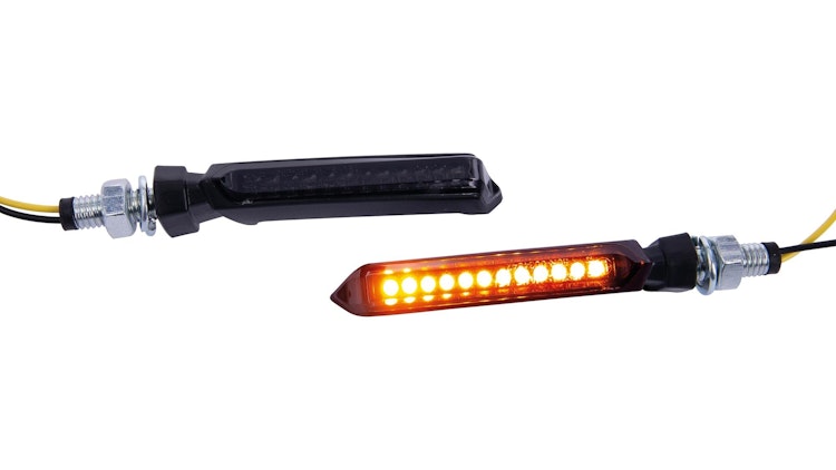 Spec-X LED-Blinker Noquattro Schwarz 10 mm Lang Paar