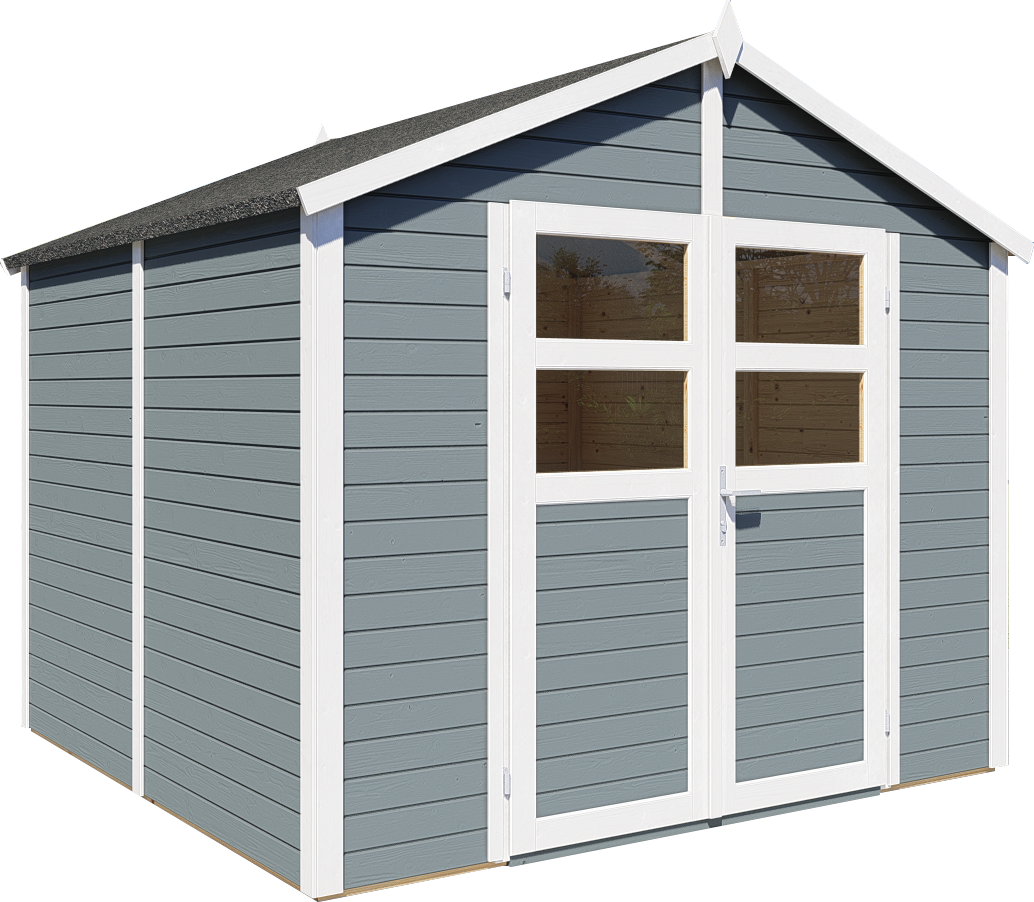 Bertilo Gerätehaus Visby 1/2/3/4 - 14 mm grau Visby 4: 245x239 cm