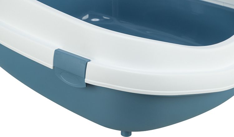 TRIXIE Katzentoilette Primo XXL, mit Rand, 56 × 25 × 71 cm, blau/weiß