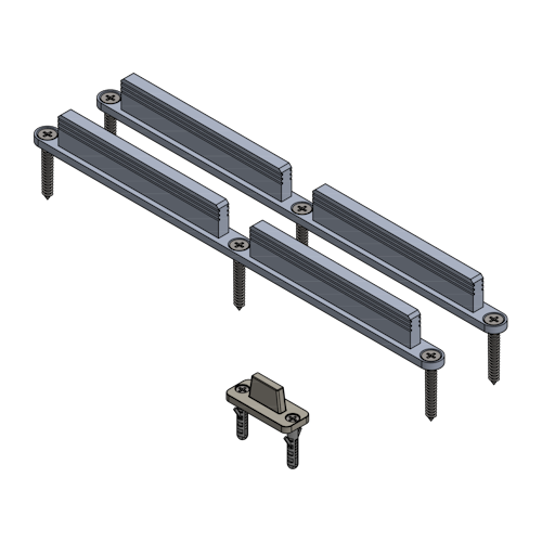 Griffwerk Zubehör-Set 120 - Holztür 2 H-Adapter + Schrauben, Bodenführung Typ H