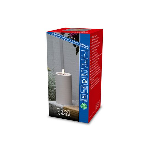 Konstsmide Weihnachtsbeleuchtung LED Kerze aus Kunststoff mattschwarz batteriebetrieben 12cm