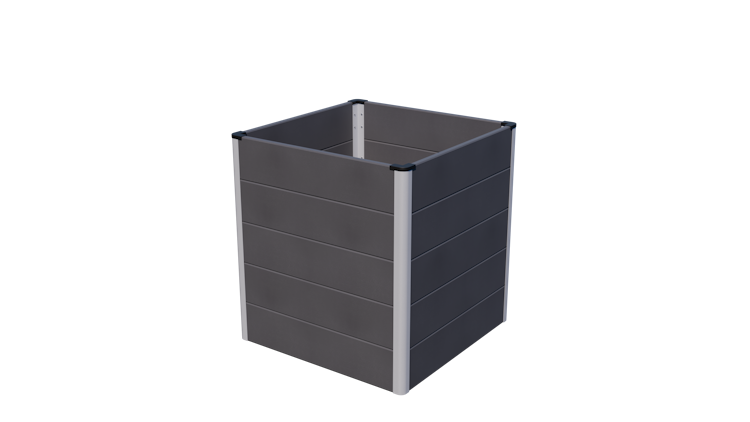 GroJa Solid Stecksystem Hochbeet Cube 70 x 70 x 75 cm Anthrazitgrau