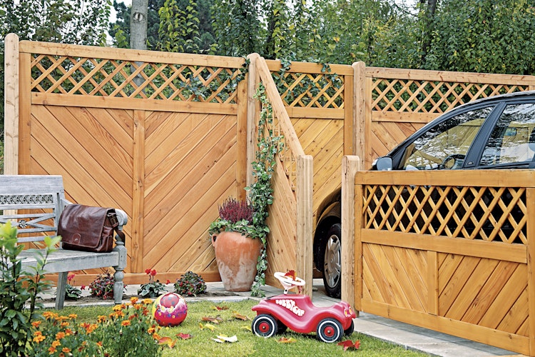 T&J SKAGEN Sichtschutzzaun Lärche 180 x 150 cm