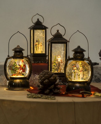 Konstsmide Weihnachtsbeleuchtung  LED Kugellaterne Schneemannfamilie H 20cm