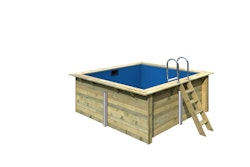 Karibu Rechteck Pool Gr. 1 - 350 x 320 cm - kesseldruckimprägniert Sparset mit Filteranlage Grundkörper ohne Terrasse