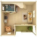 Vorschaubild Palmako Ferienhaus Emily 40,1 + 5,2 m² - 70 mm