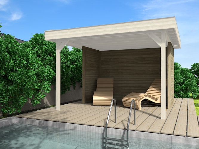 Weka Wandset für Gartenlaube 657 Gr. 2 bestehend aus zwei halben Seitenwänden und einer Rückwand