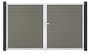 GroJa Solid Tor 2-flügelig 3000 x 1800 mm, Alu-Rahmen EV1
