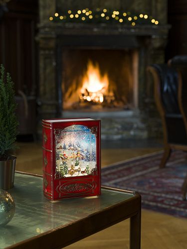 Konstsmide Weihnachtsbeleuchtung  LED Wasserlaterne rot Buch Schlitten