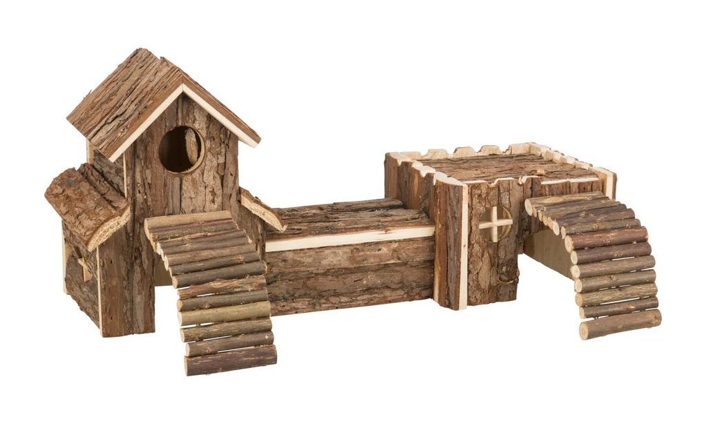 TRIXIE Tunnelsystem Frida, Mäuse, Rindenholz, 47 × 22 × 15 cm